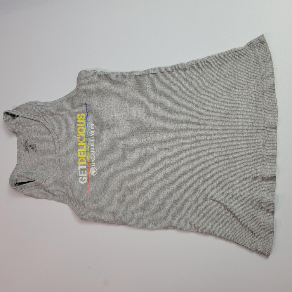 Bacardi Limon Shirt Womens Medium Ribbed Tank Top Get Delicious Sleeveless